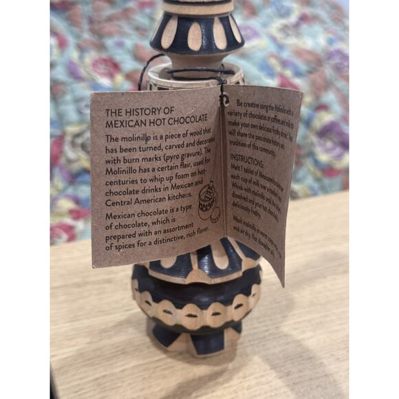 NWT 14" Verve Culture Wooden Traditional Molinillo Whisk Hand Carved Alder Wood - Picture 5 of 13